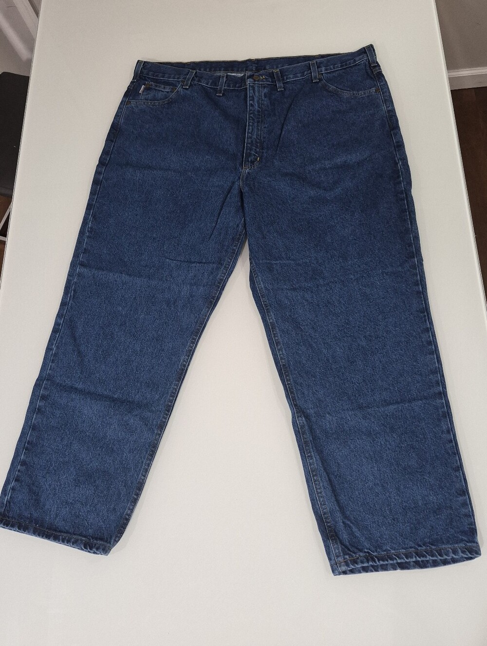 Carhartt Mens Relaxed Fit Jeans Dark Stone Blue Denim Work Pants 48x30